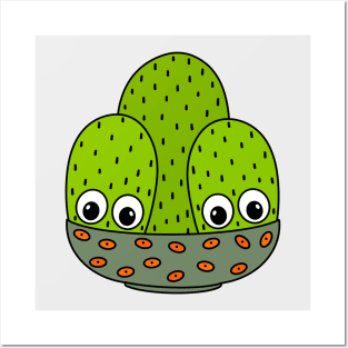 Cute Cactus Design #309: Cacti Bunch In A Bowl Planter Posters and Art